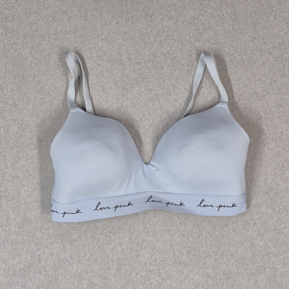 PINK Victoria's Secret Women Bra 36D Light Blue Wear Everywhere Wireless